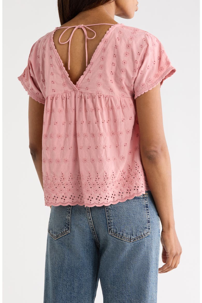 Eyelet Babydoll Top, Alternate, color, ROSE