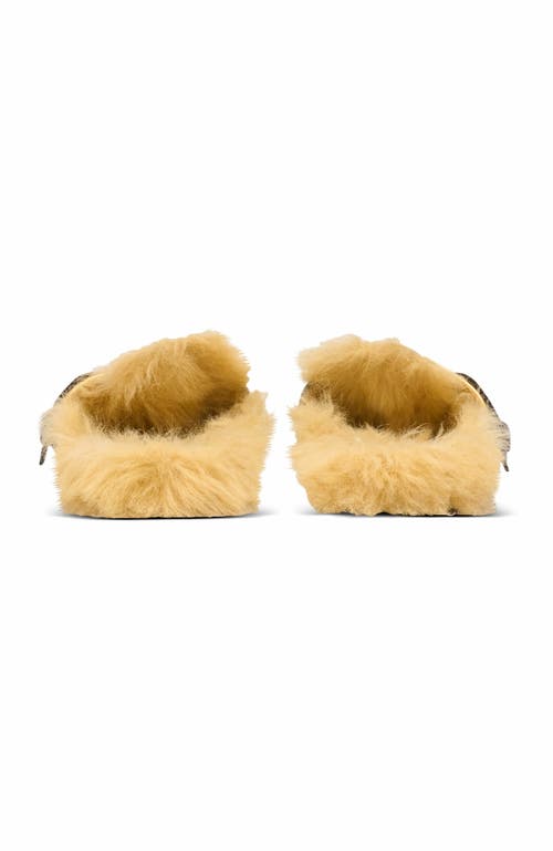 Balmain Flat Leather And Faux Fur Mules In Black