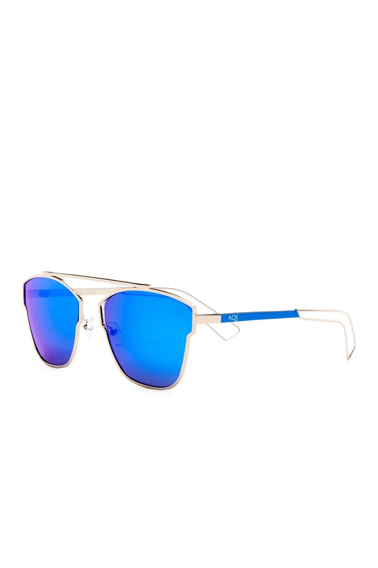 Emery 59mm Geo Sunglasses, Alternate, color, SILVER/BLUE