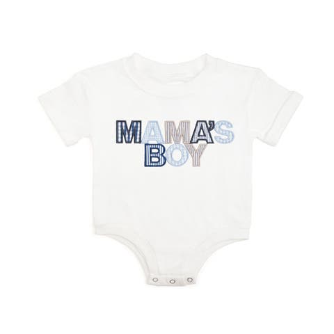 Mama's Boy Patchwork Short Sleeve Romper (Baby)