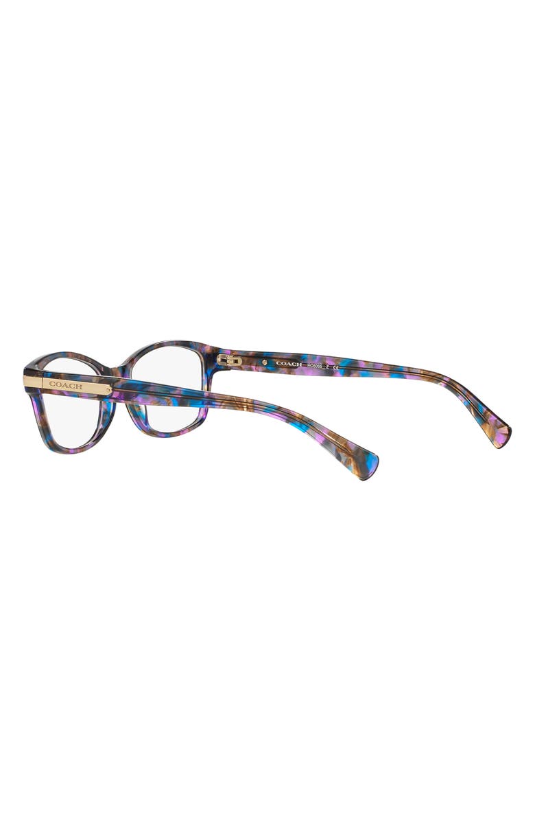 COACH 49mm Small Rectangular Optical Glasses, Alternate, color, Multi Purple