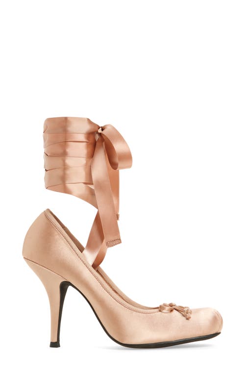 Jeffrey Campbell Nympha Ankle Wrap Pump In Natural Satin