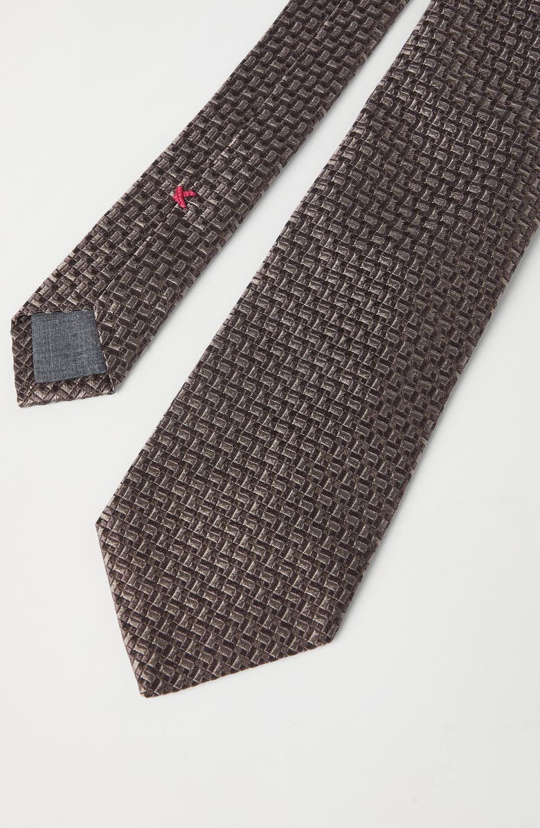 Brunello Cucinelli Silk necktie, Alternate, color, Hazelnut