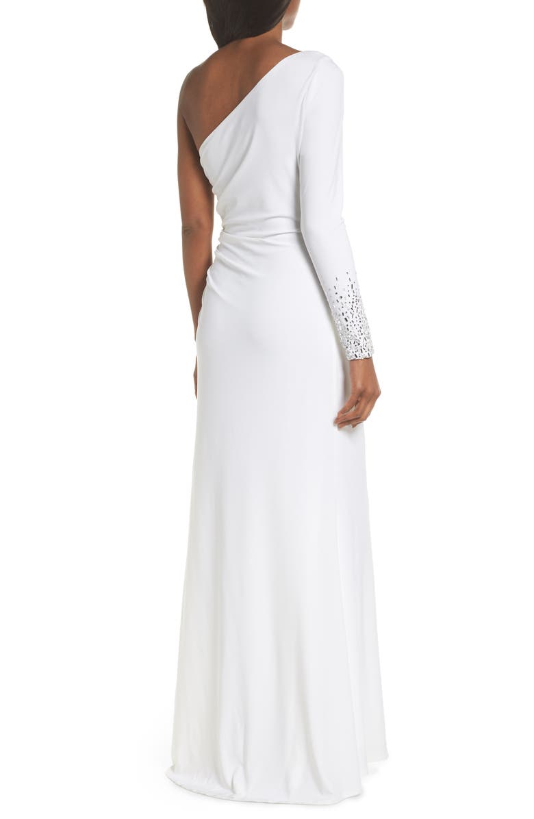 Vince Camuto One-Sleeve Side Ruched Evening Dress, Alternate, color,