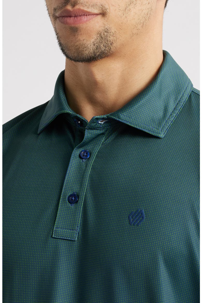 Fine Stripe Polo, Alternate, color, GREEN/ NAVY