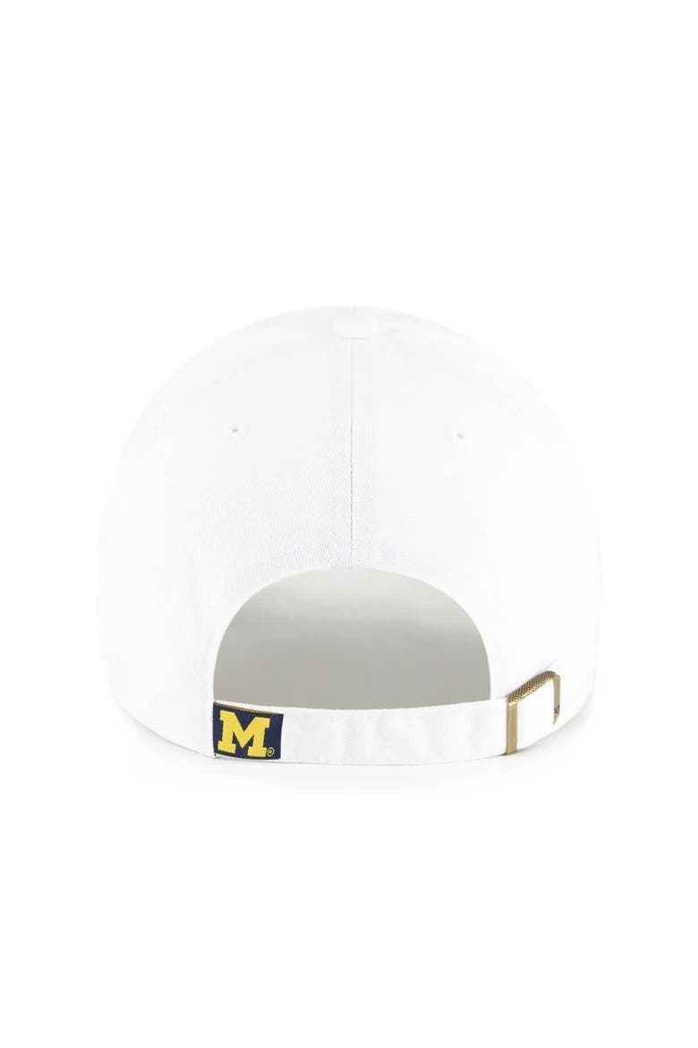 Men's '47 White Michigan Wolverines Clean Up Adjustable Hat, Alternate, color, White