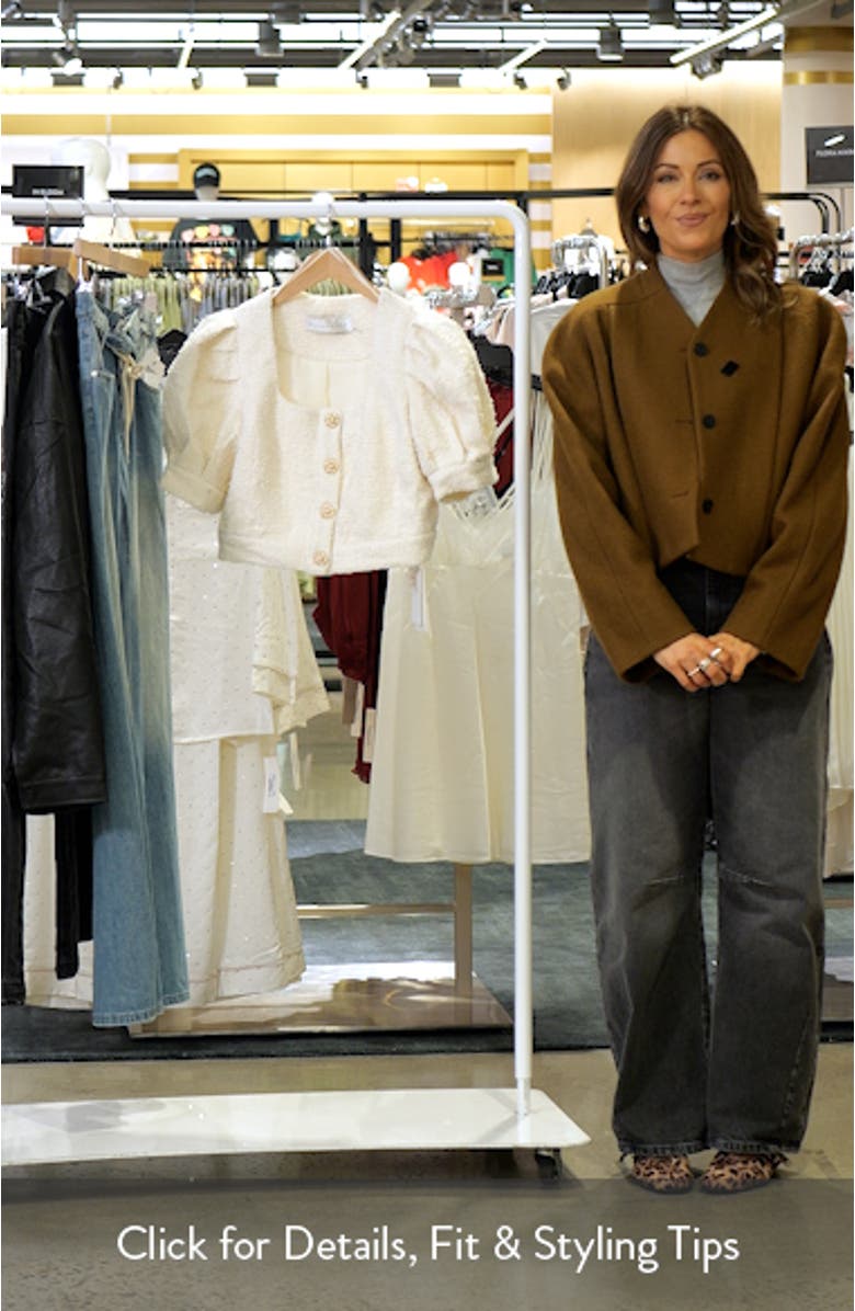 Premium Puff Sleeve Tweed Crop Top, sales video thumbnail