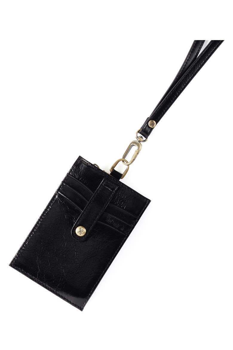 Around Town Lanyard Card Case, Main, color, BLACK