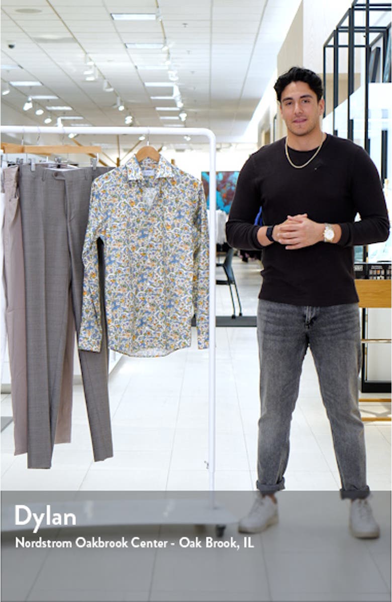 Slim Fit Floral Cotton Dress Shirt, sales video thumbnail