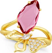 SAVVY CIE JEWELS Carved Stone Butterfly Ring