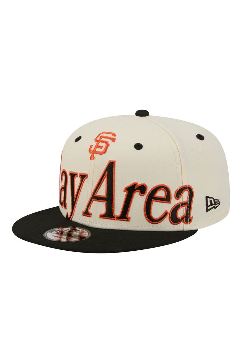 Men's New Era Cream San Francisco Giants Oversized Slogan 9FIFTY Snapback Hat, Alternate, color, Cream