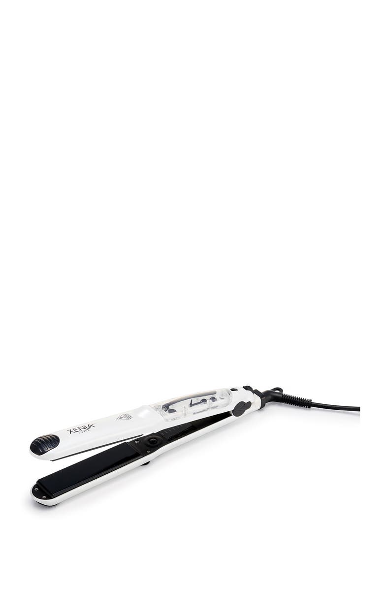 XENIA PARIS Silk Steam 1.25" Ceramic Flat Iron - White, Alternate, color, 