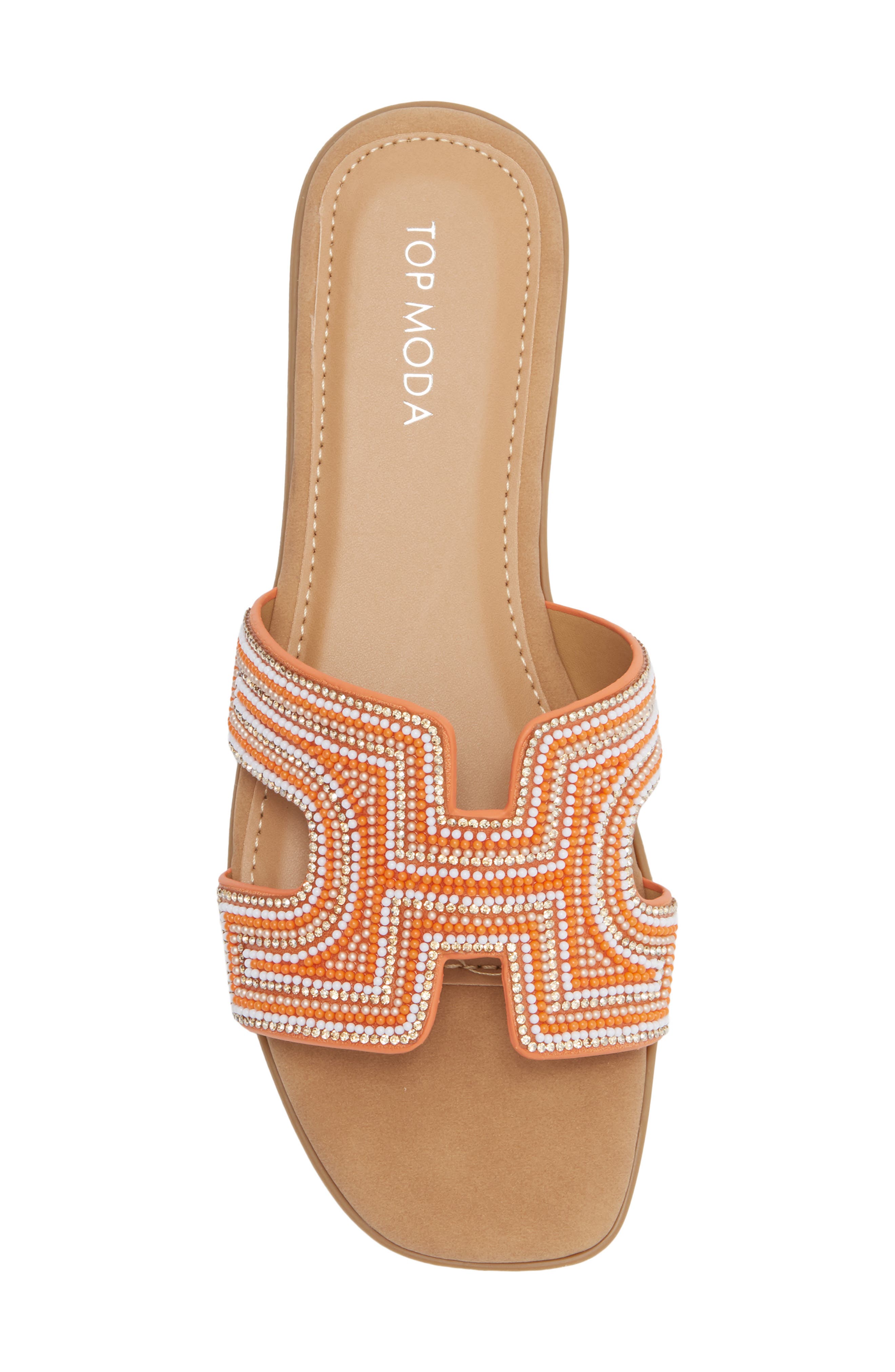 Louise Embellished Slide Sandal, Alternate, color, ORANGE