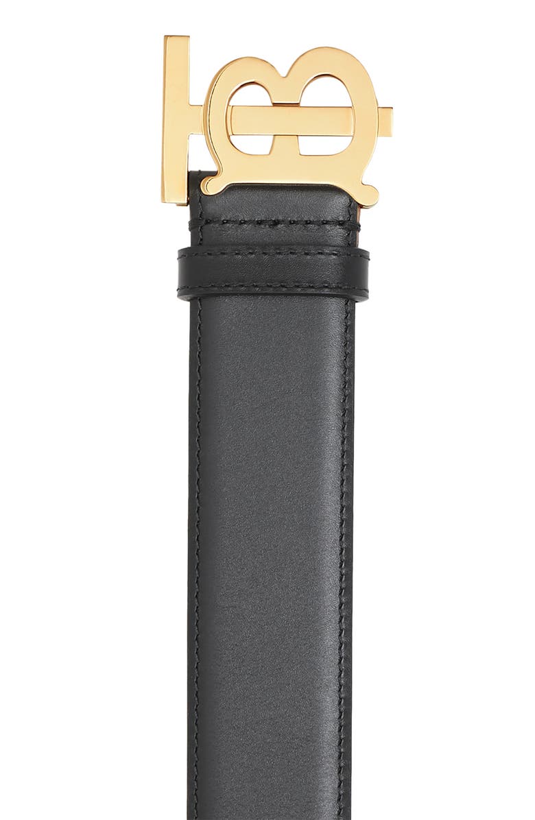 Burberry TB Monogram Leather Belt, Alternate, color,