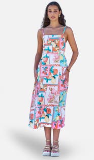 Yumi Printed Midi Sun Dress