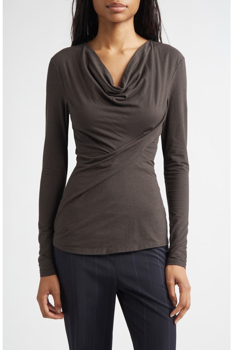 Junco Cowl Neck Top, Main, color, BROWN