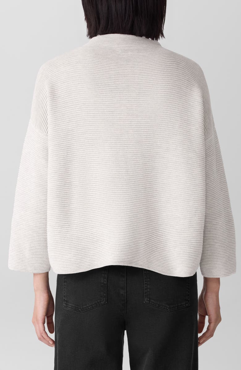 Eileen Fisher Funnel Neck Organic Cotton Blend Sweater, Alternate, color, Sea Salt