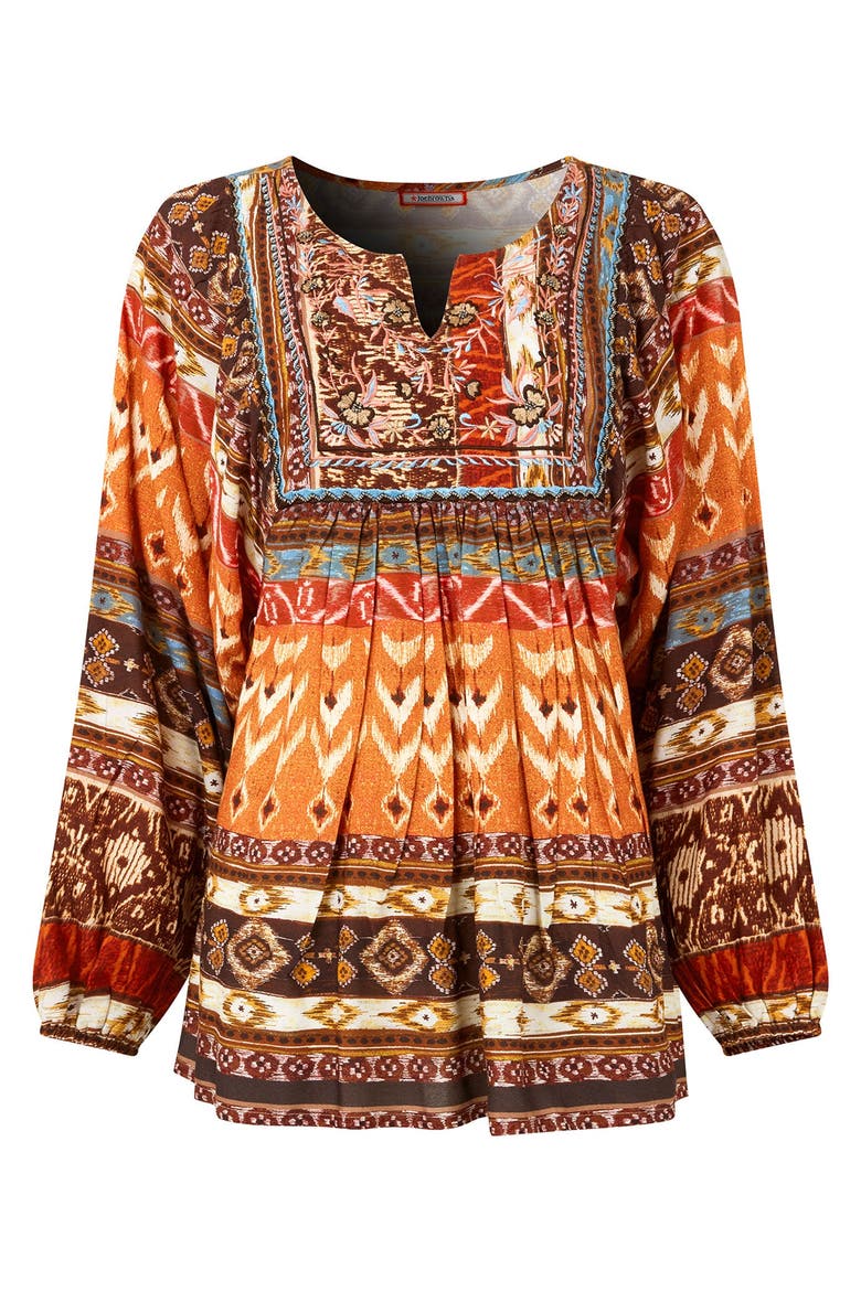 Blouson Sleeve Beaded Tunic, Alternate, color, RUSTIC TAPESTRY