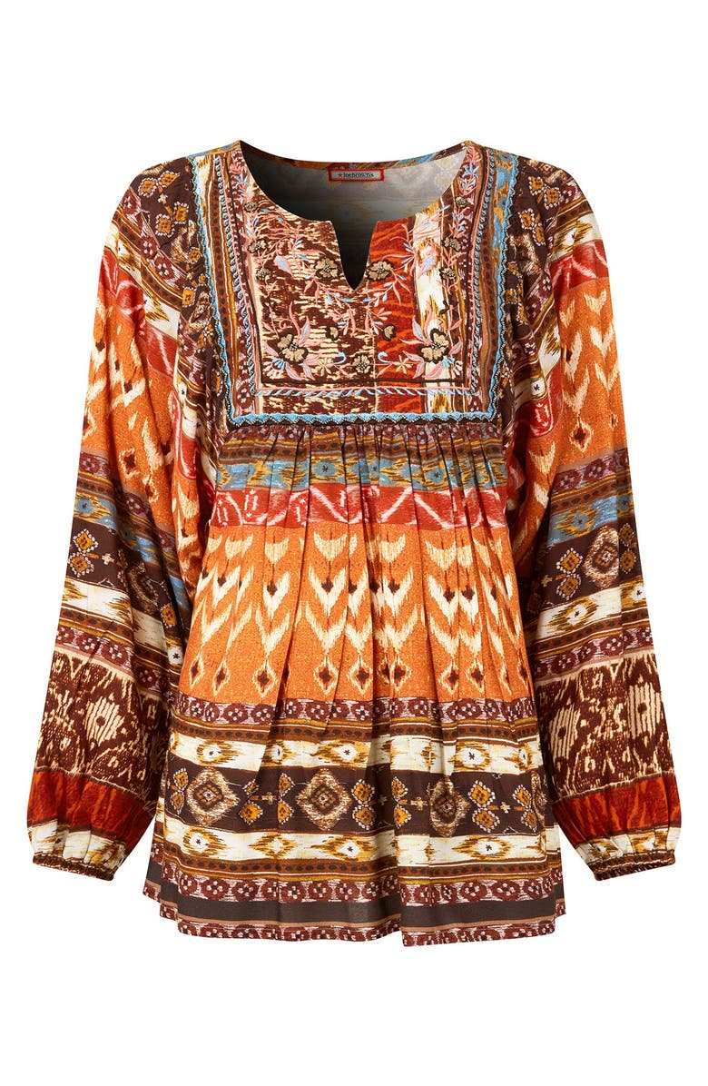 Joe Browns Blouson Sleeve Beaded Tunic, Alternate, color, Rustic Tapestry