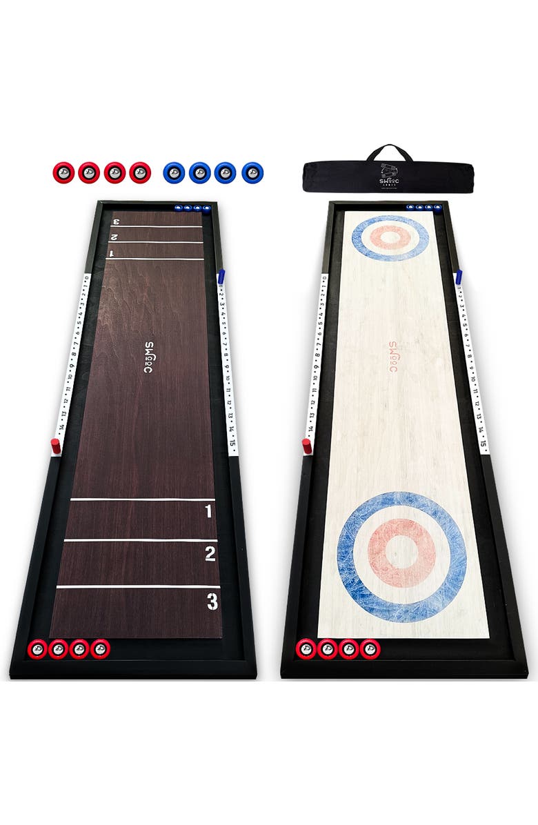 Swooc Games 2-in-1 Premium Shuffleboard and Curling Game, Main, color, 