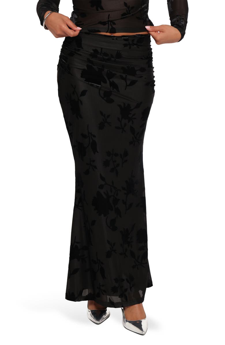 Petal & Pup Emily Burnout Velvet Maxi Skirt, Main, color, 