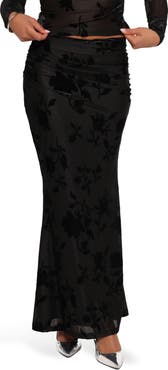 Petal & Pup Emily Burnout Velvet Maxi Skirt