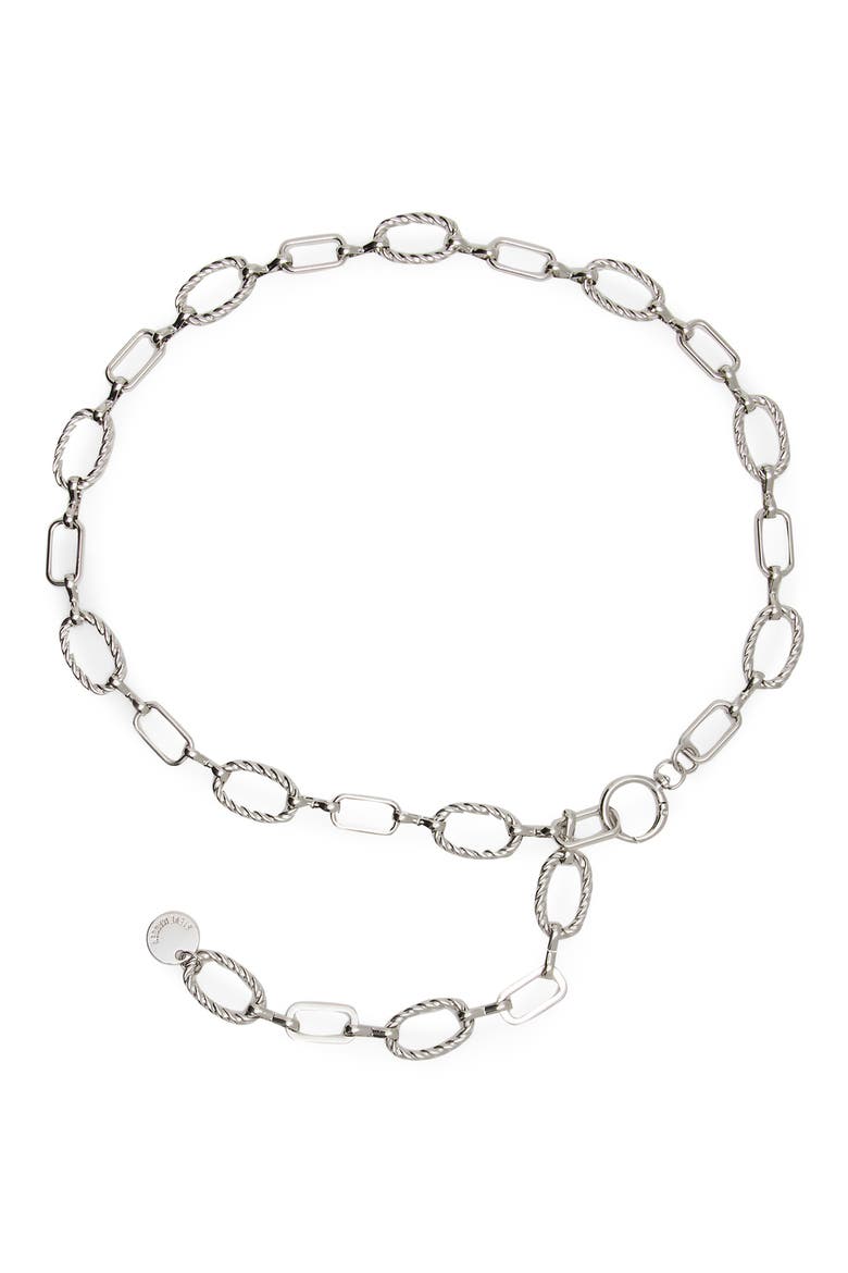 Twisted Link Chain Belt, Main, color, SILVER
