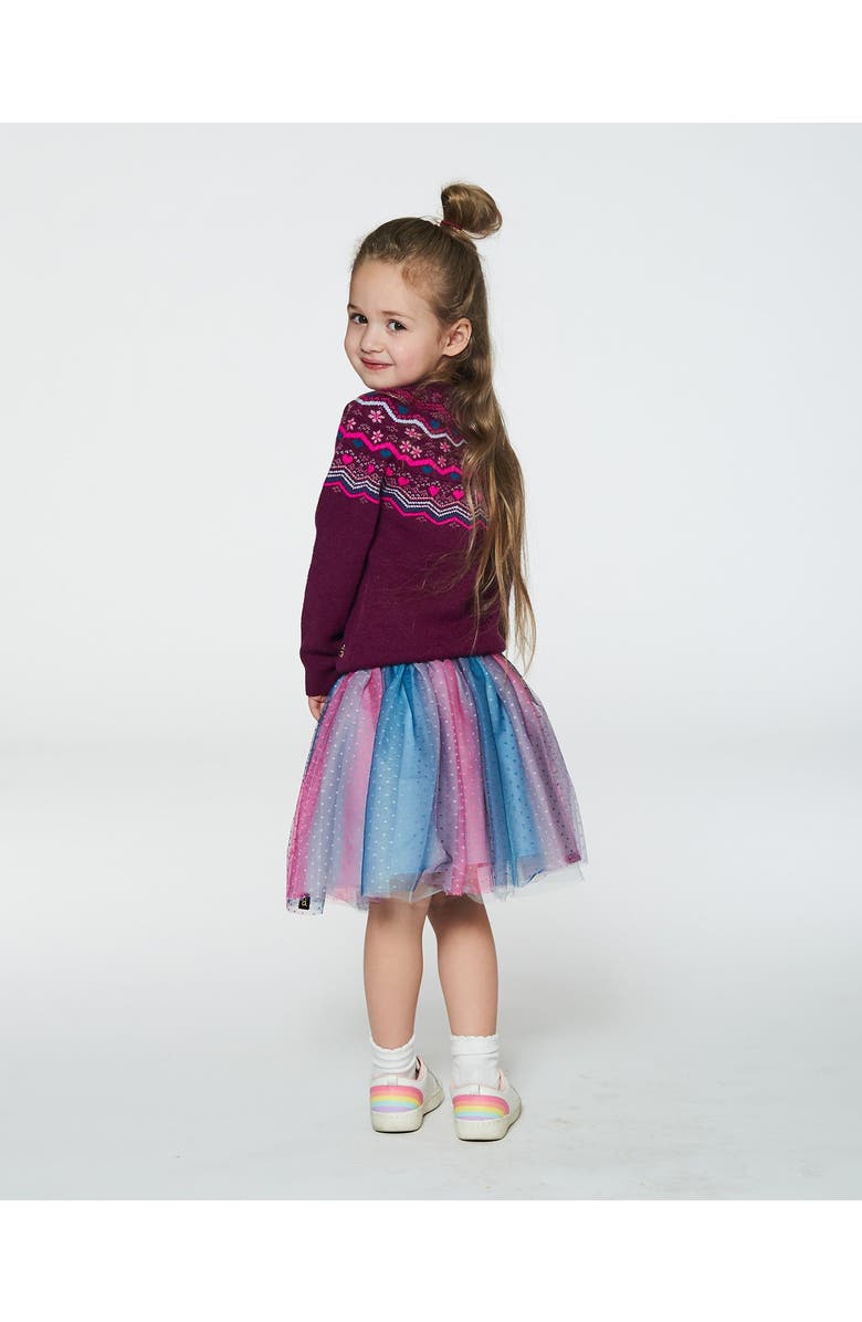 Deux par Deux Girl's Vertical Striped Tulle Skirt, Alternate, color,