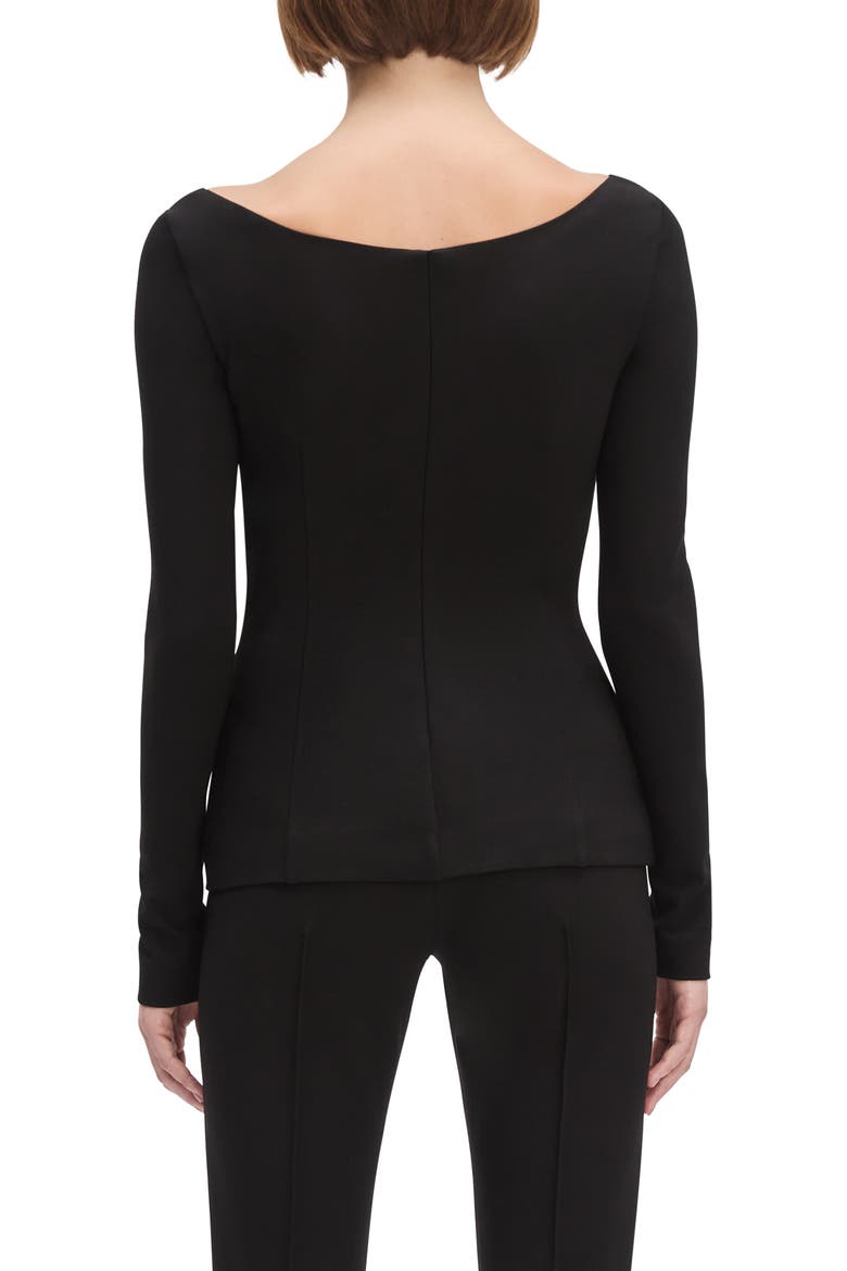 Off the Shoulder Long Sleeve Top, Alternate, color, BLACK