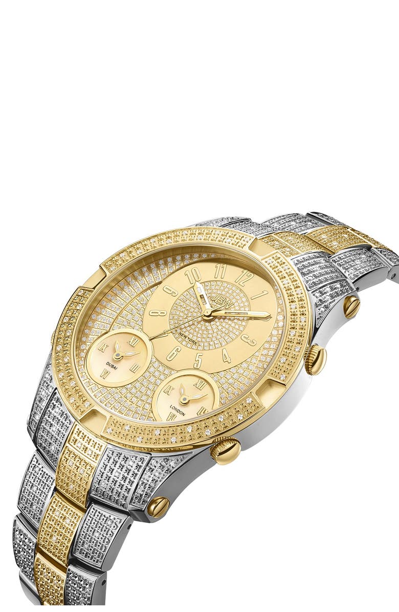 JBW Jet Setter III Diamond Bracelet Watch, 46mm, Alternate, color, Two-Tone