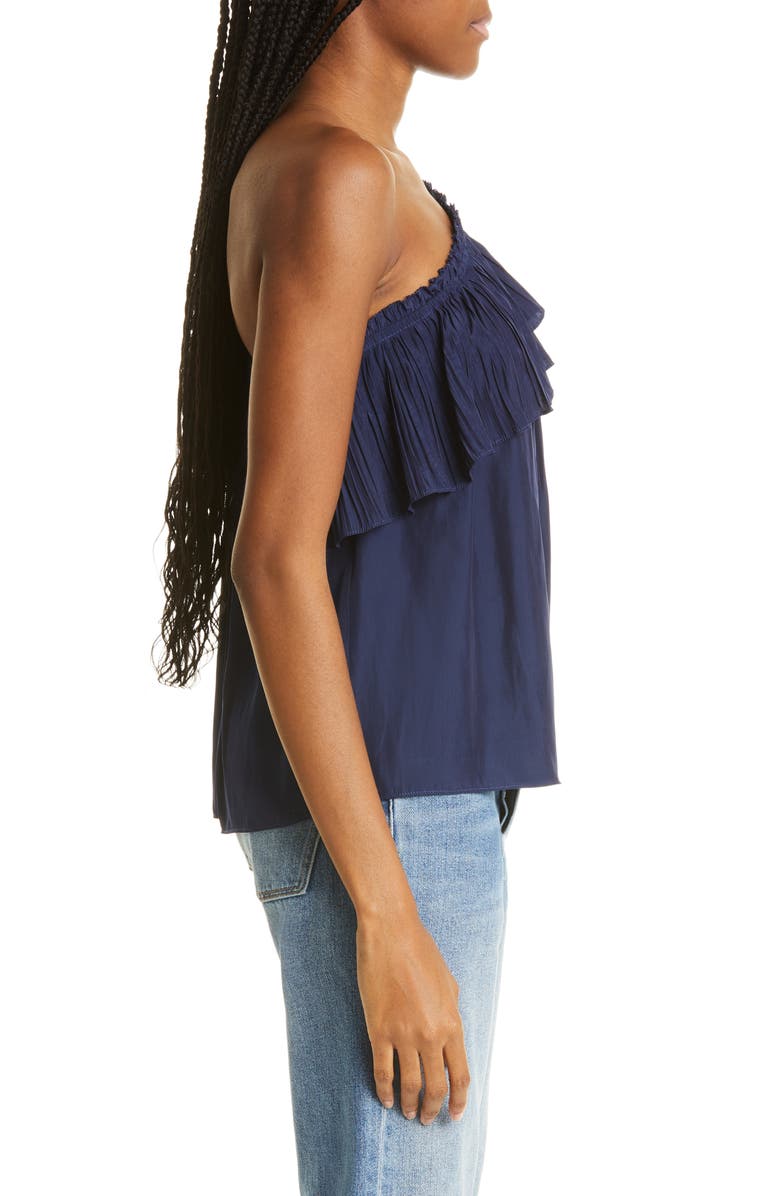 Ramy Brook One-Shoulder Pleat Ruffle Top, Alternate, color, 