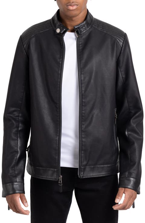 Faux Leather Racing Jacket