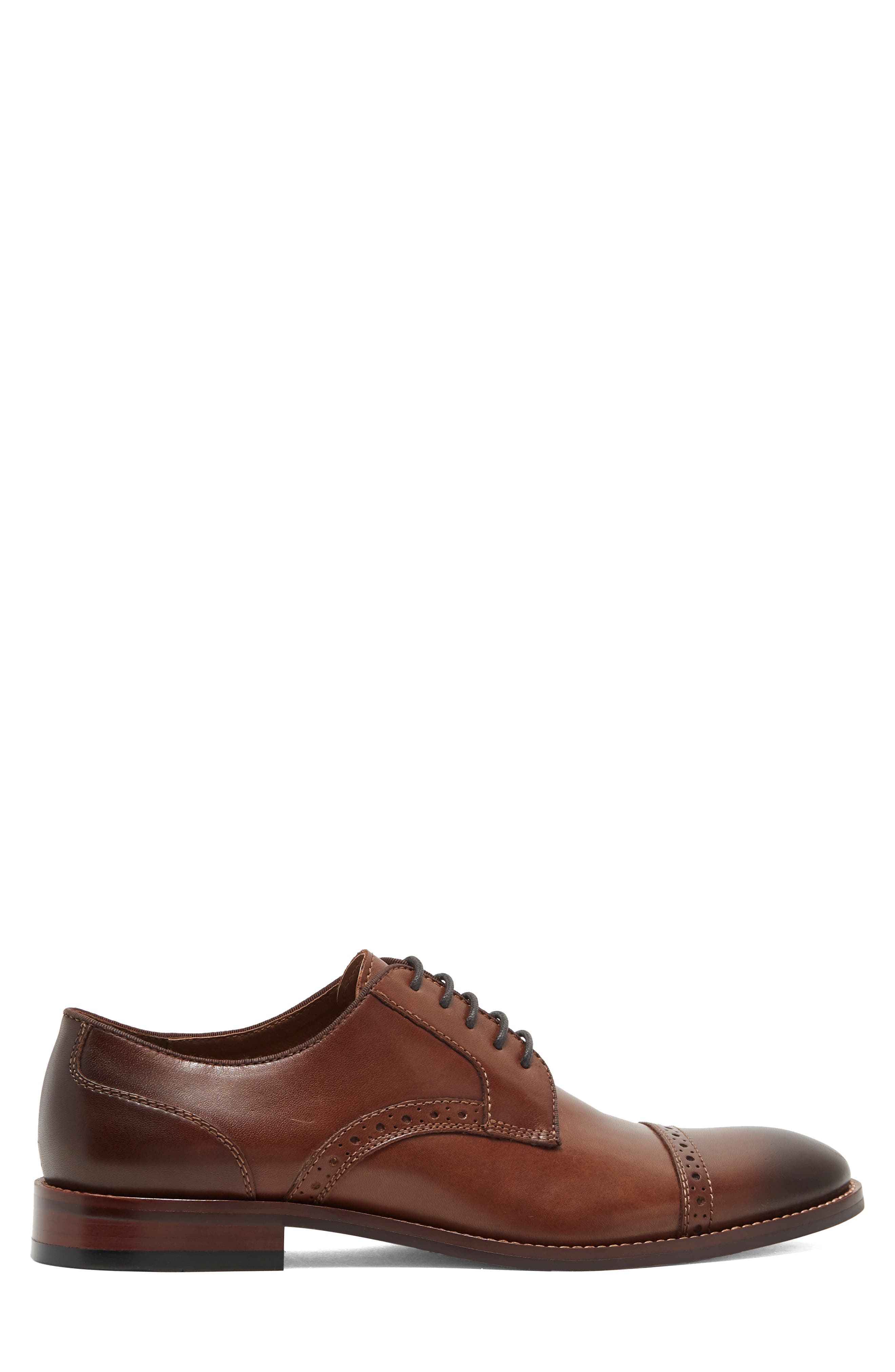 Oakwood Cap Toe Derby, Alternate, color, COGNAC
