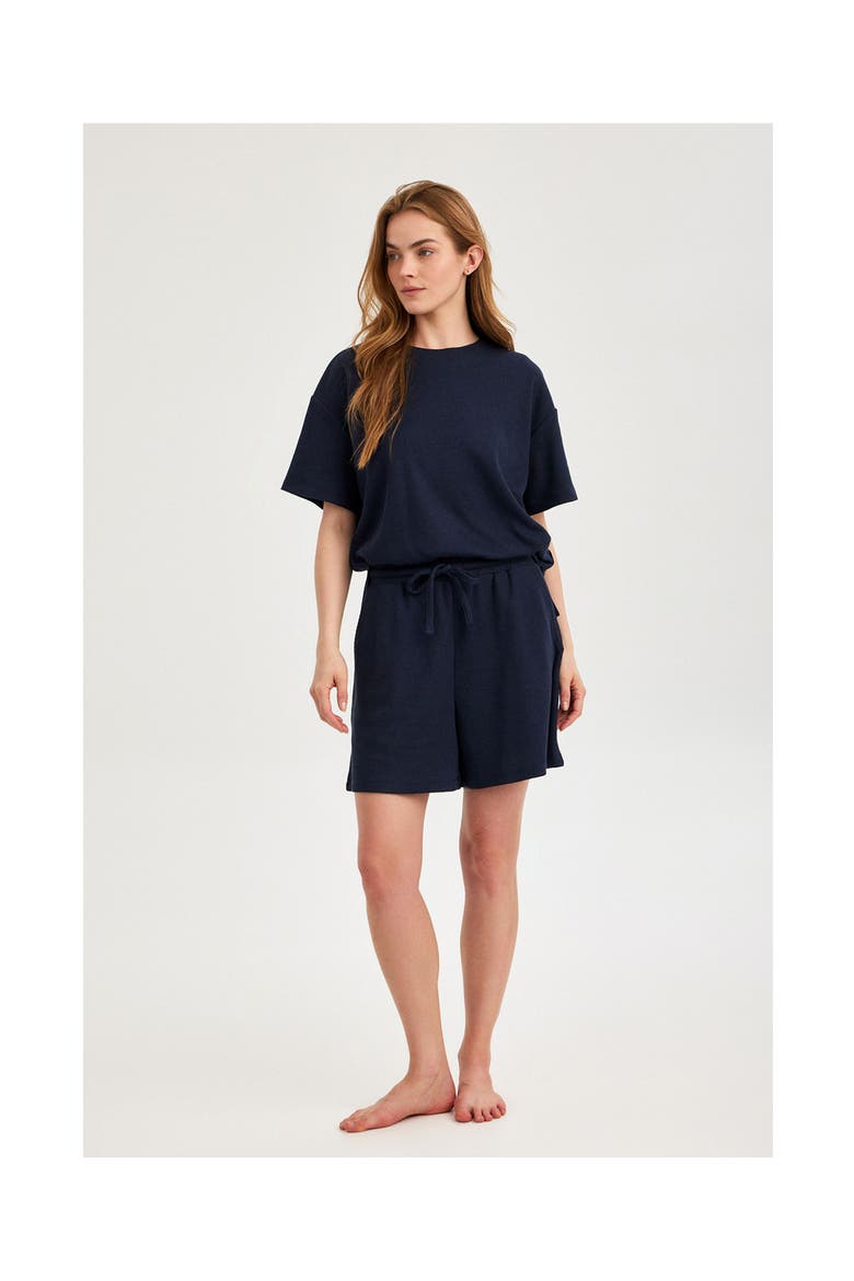Summer Lounge Waffle T Shirt, Alternate, color, Navy