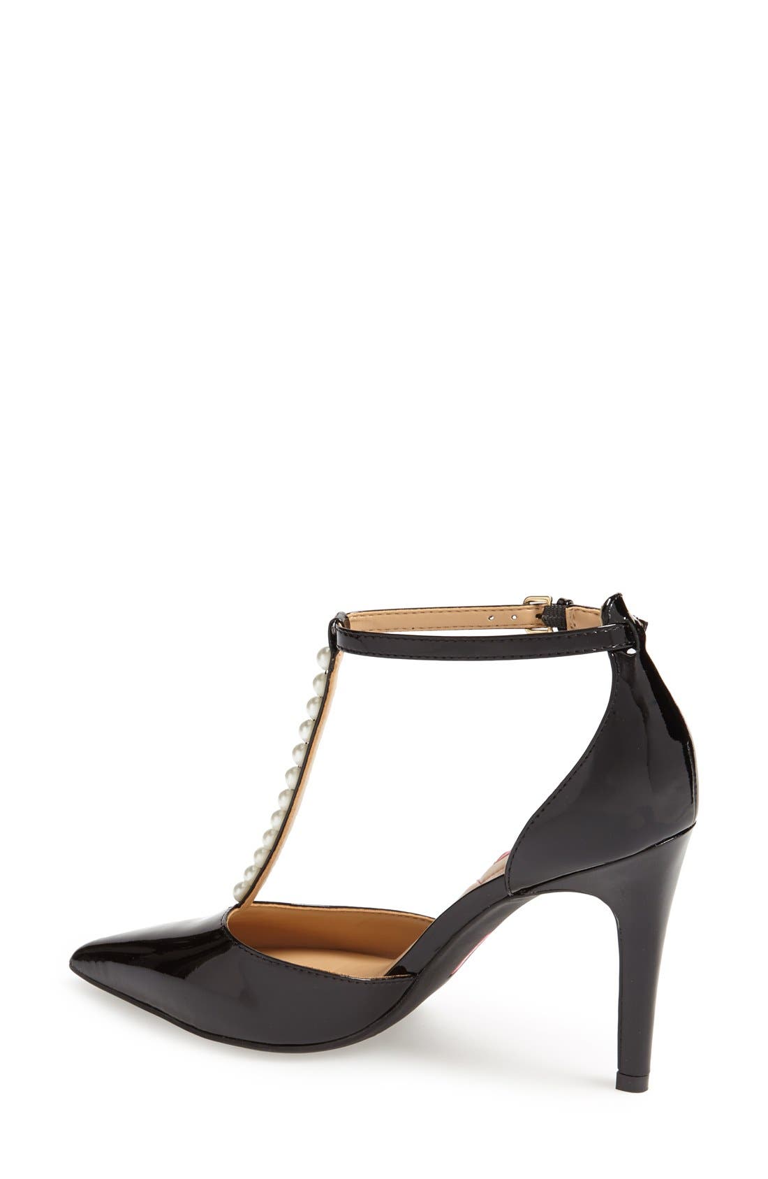 Isaac Mizrahi New York 'Luna' Patent Leather T-Strap Pump, Alternate, color, 