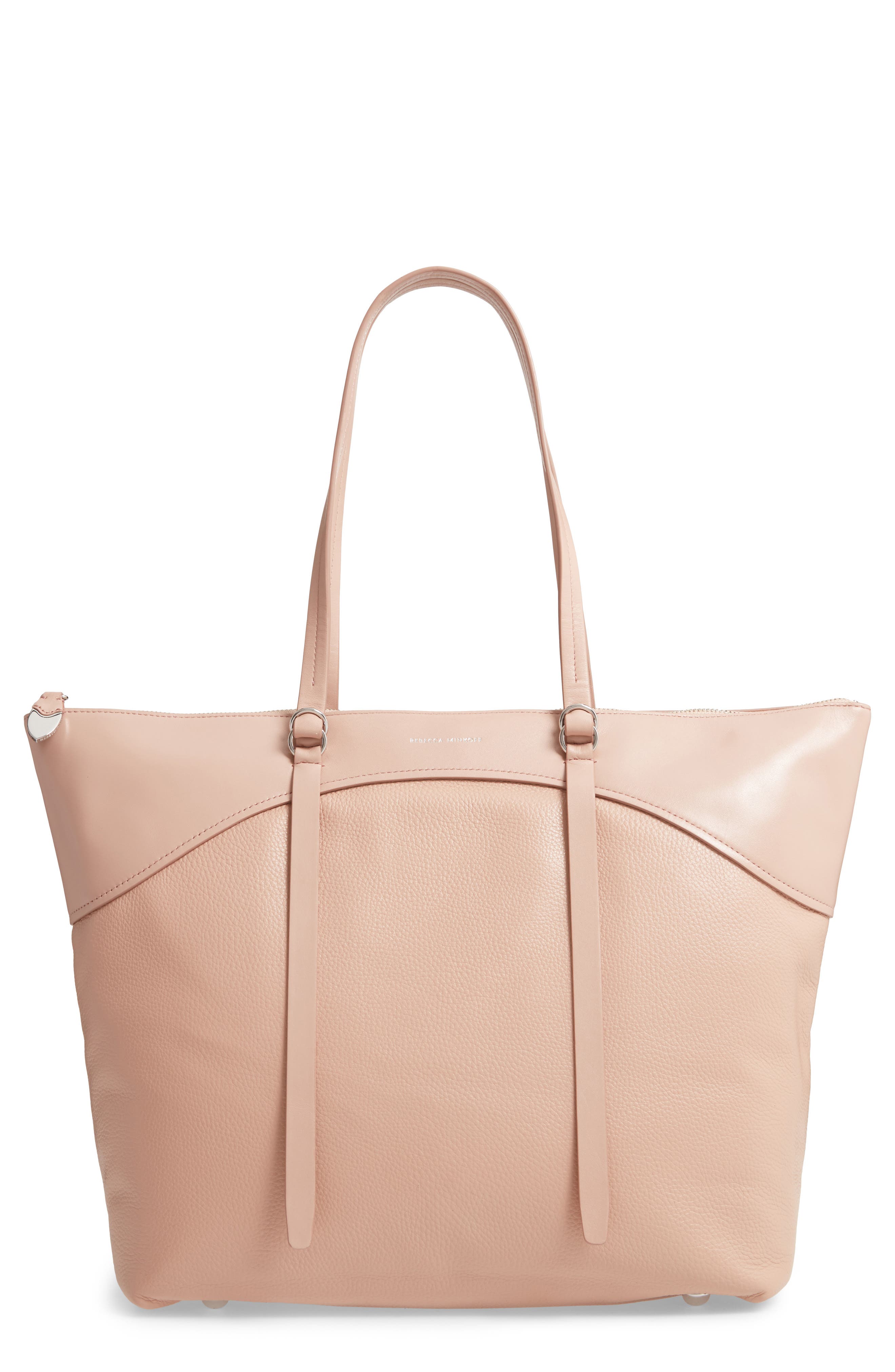 Signature Leather Tote, Main, color, DOE