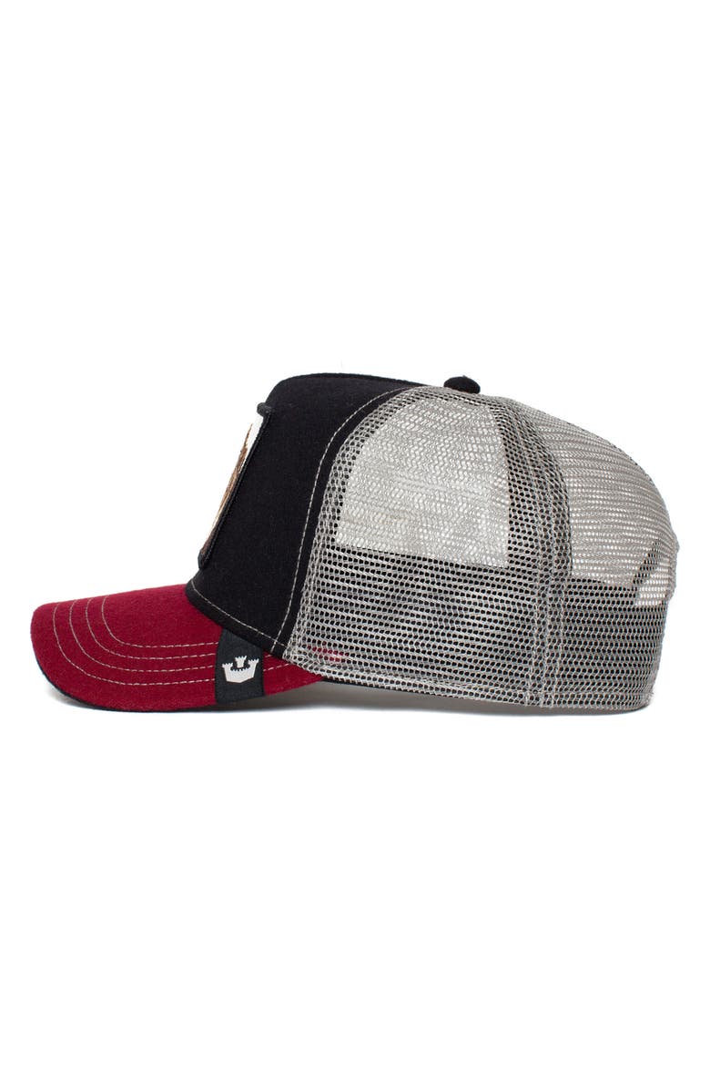 Goorin Bros. Circwool of Life Lion Patch Trucker Hat, Alternate, color, Black