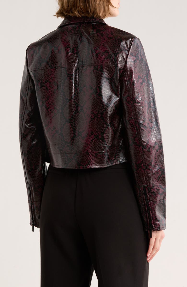 JASON WU Faux Leather Full Zip Jacket, Alternate, color, Black Python Print
