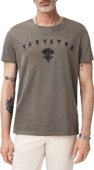 John Varvatos Embroidered Monogram Organic Cotton T-Shirt