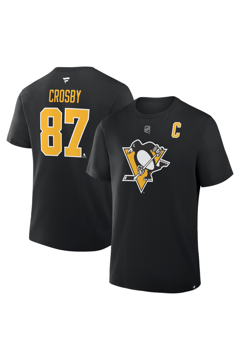 Men's Fanatics Sidney Crosby Black Pittsburgh Penguins Authentic Stack Name & Number T-Shirt, Main, color, Black