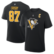 FANATICS Men's Fanatics Sidney Crosby Black Pittsburgh Penguins Authentic Stack Name & Number T-Shirt
