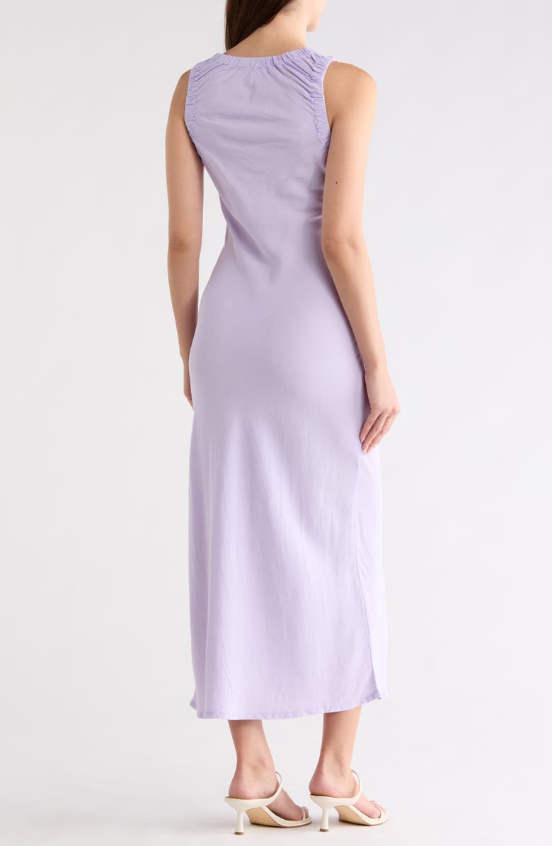 Topshop Keyhole Cotton Midi Dress, Alternate, color, Lilac