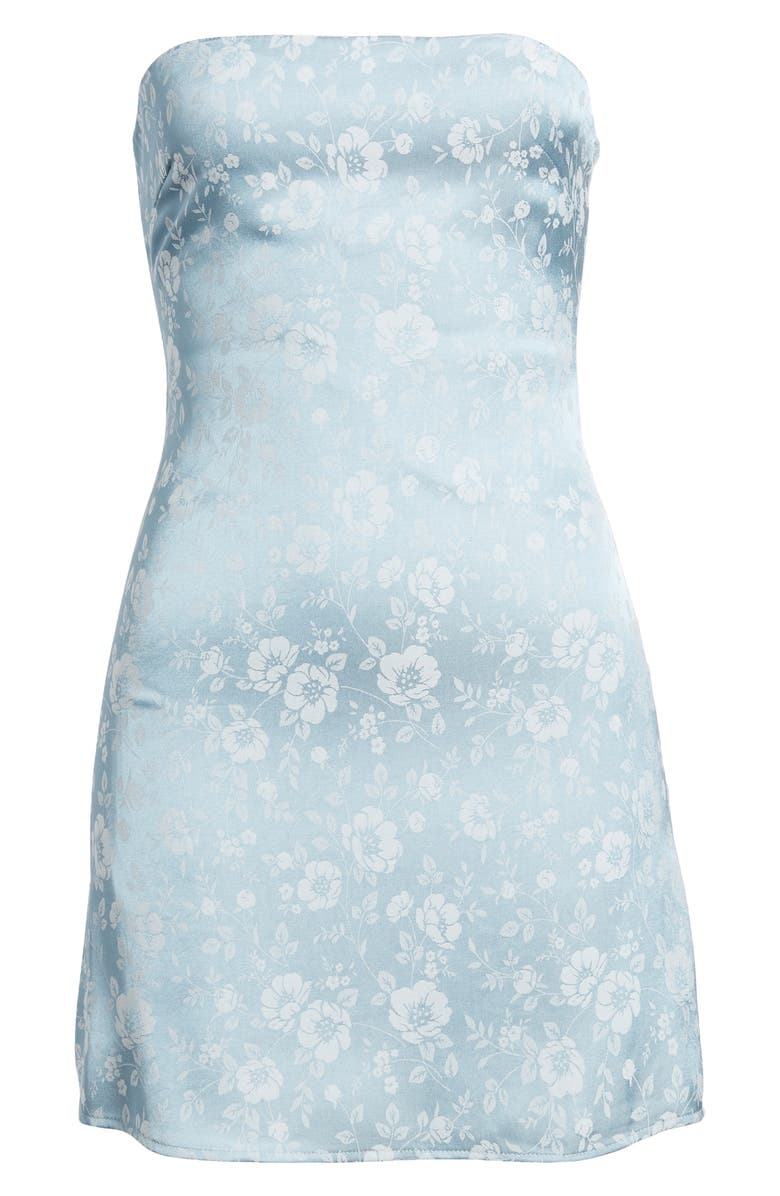 Princess Polly Ramie Floral Satin Jacquard Strapless Minidress | Nordstrom