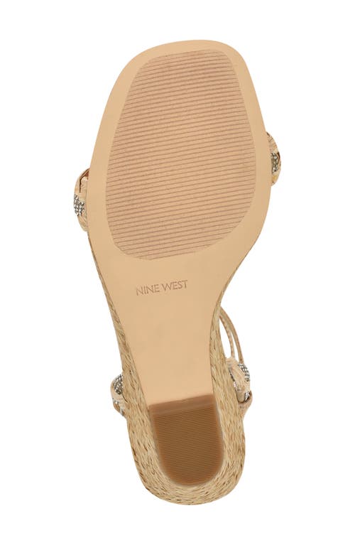 Nine West Women's Nashy Woven Embellished Wedge Sandals In Light Natural