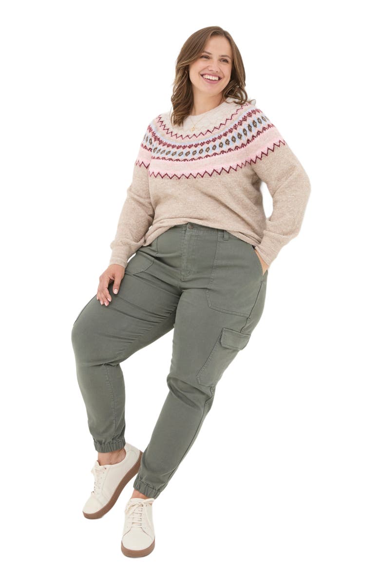 FatFace Women's Plus Size Wild Fairisle Yoke Sweater, Alternate, color, 