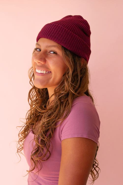 Sunshine Studios Billie Knit Beanie In Purple