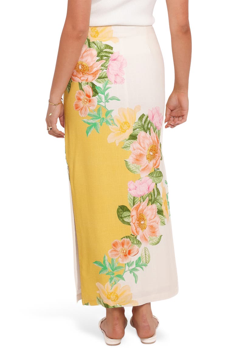 Floral Print Maxi Skirt, Alternate, color, YELLOW POPPY