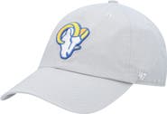 '47 Men's '47 Gray Los Angeles Rams Logo Clean Up Adjustable Hat