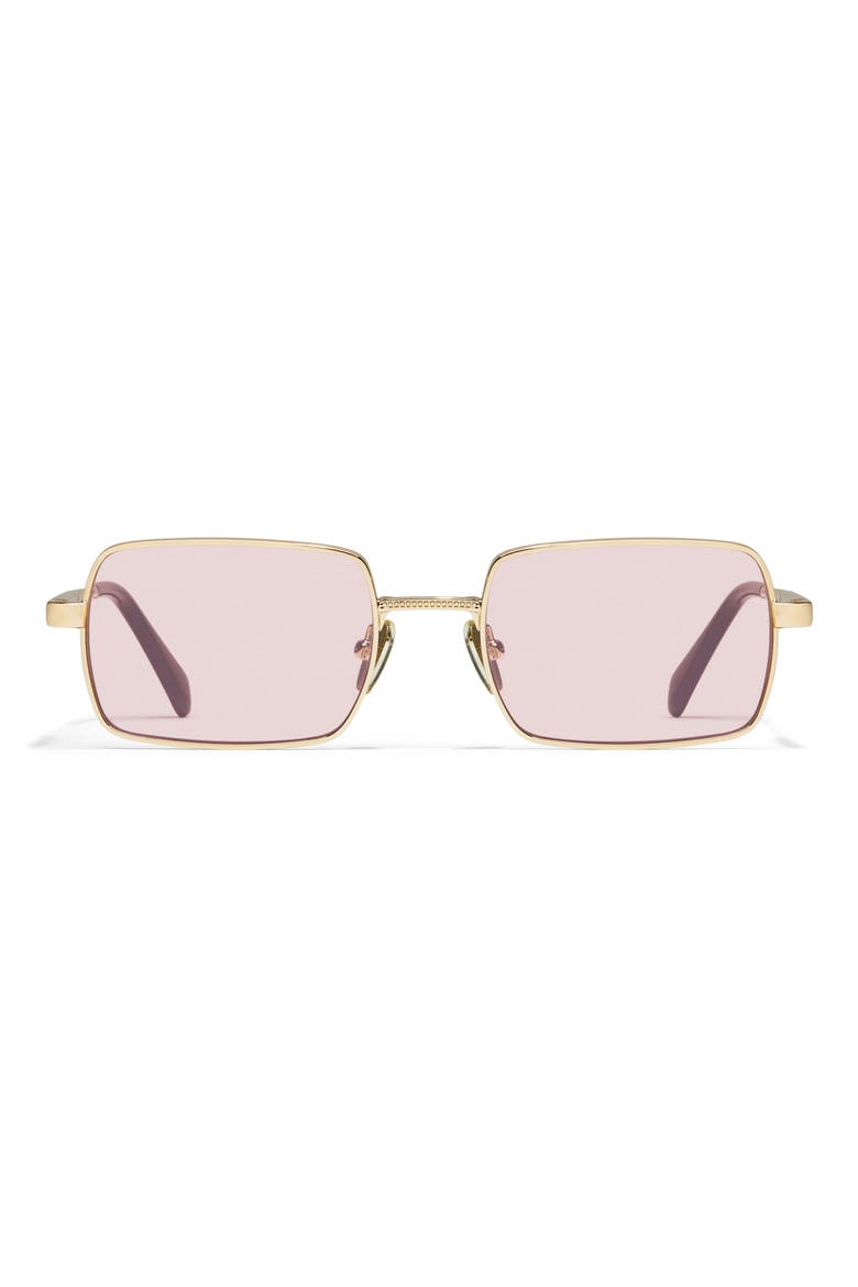 DND 55mm Square Sunglasses, Main, color, GOLD/ LIGHT LILAC