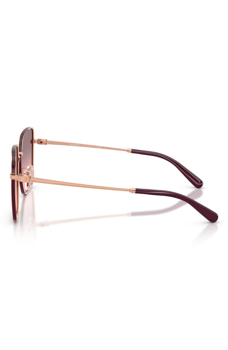 COACH 56mm Gradient Square Sunglasses, Alternate, color, Rose Gold/Bordeaux/Grey/Pink